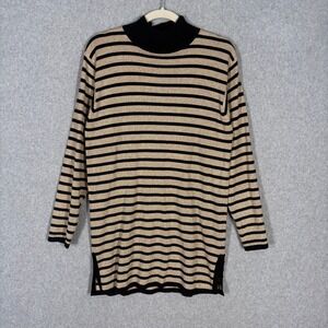 Vintage‎ 90s Gold Metallic Tunic Sweater Medium Sailor Glam Regency Shimmer 80s